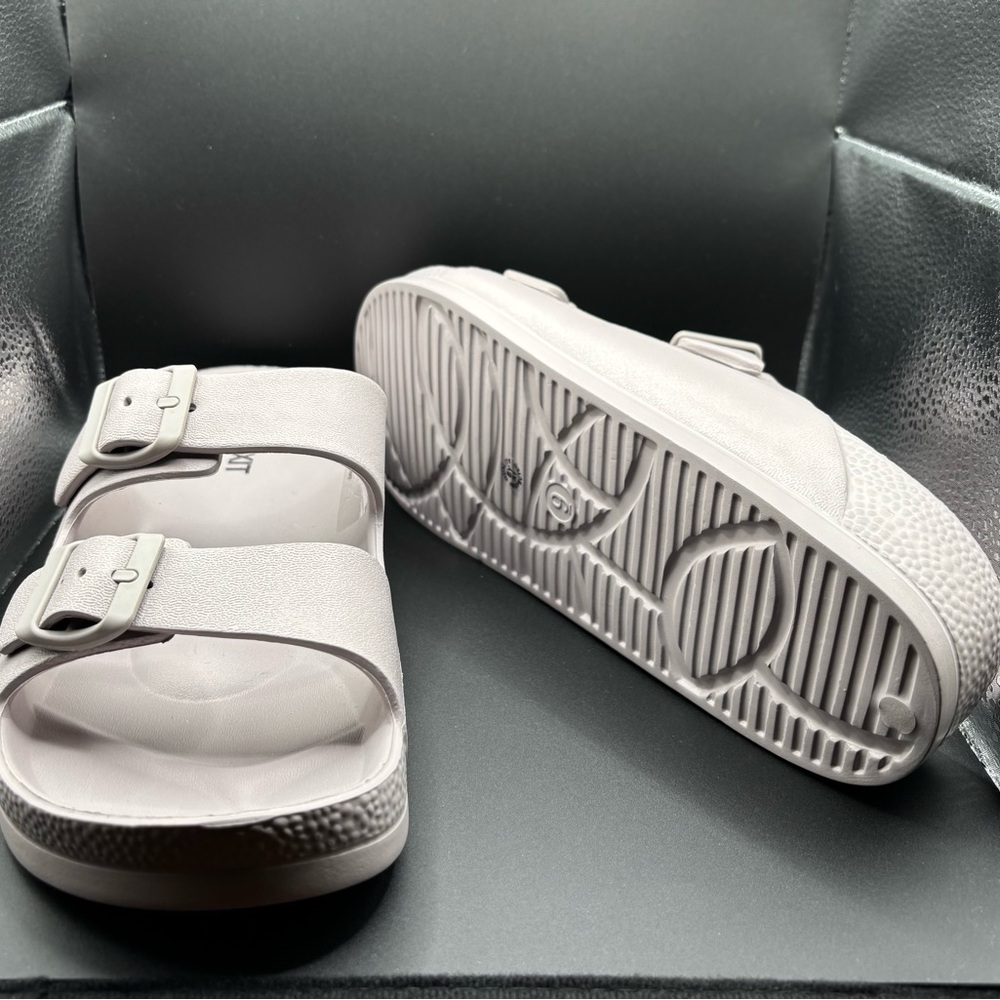 Grey Double Strap Sandals